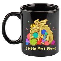 Funny I Need More Yarn Dragon Hoarding Yarn 11oz C Handle Ceramic Mug