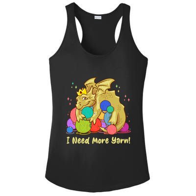 Funny I Need More Yarn Dragon Hoarding Yarn Ladies PosiCharge Competitor Racerback Tank