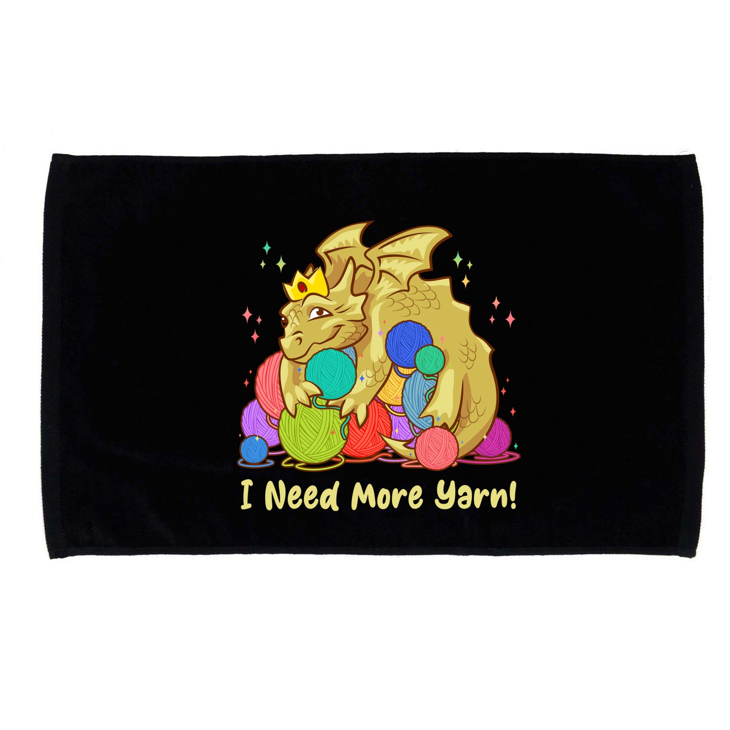 Funny I Need More Yarn Dragon Hoarding Yarn Microfiber Hand Towel