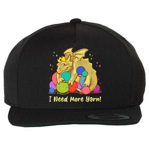 Funny I Need More Yarn Dragon Hoarding Yarn Wool Snapback Cap