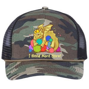 Funny I Need More Yarn Dragon Hoarding Yarn Retro Rope Trucker Hat Cap