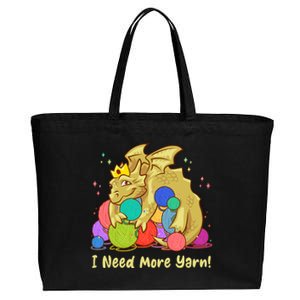 Funny I Need More Yarn Dragon Hoarding Yarn Cotton Canvas Jumbo Tote