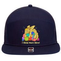 Funny I Need More Yarn Dragon Hoarding Yarn 7 Panel Mesh Trucker Snapback Hat