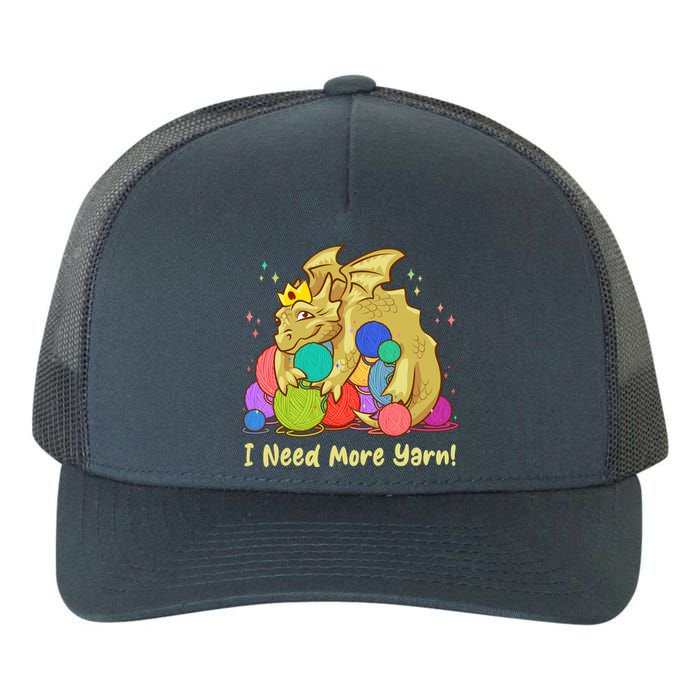 Funny I Need More Yarn Dragon Hoarding Yarn Yupoong Adult 5-Panel Trucker Hat