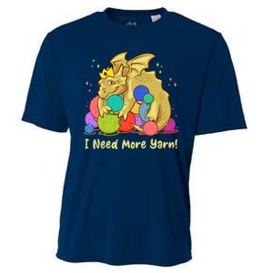 Funny I Need More Yarn Dragon Hoarding Yarn Cooling Performance Crew T-Shirt