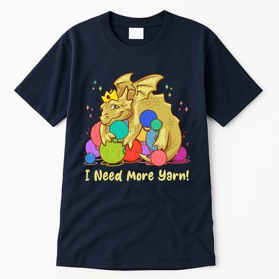 Funny I Need More Yarn Dragon Hoarding Yarn Tall T-Shirt