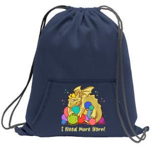 Funny I Need More Yarn Dragon Hoarding Yarn Sweatshirt Cinch Pack Bag