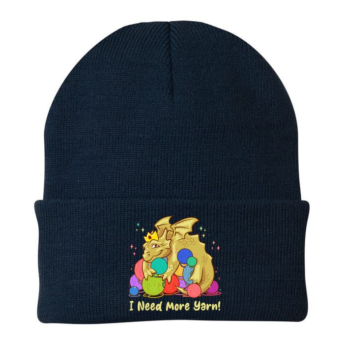 Funny I Need More Yarn Dragon Hoarding Yarn Knit Cap Winter Beanie