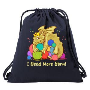 Funny I Need More Yarn Dragon Hoarding Yarn Drawstring Bag