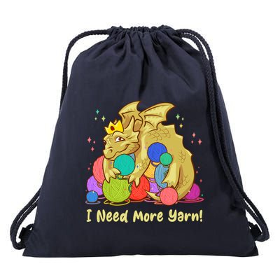 Funny I Need More Yarn Dragon Hoarding Yarn Drawstring Bag