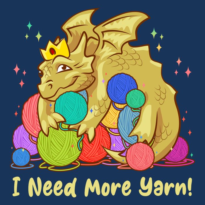 Funny I Need More Yarn Dragon Hoarding Yarn Drawstring Bag