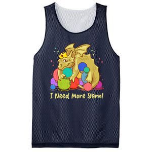 Funny I Need More Yarn Dragon Hoarding Yarn Mesh Reversible Basketball Jersey Tank