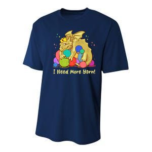 Funny I Need More Yarn Dragon Hoarding Yarn Youth Performance Sprint T-Shirt