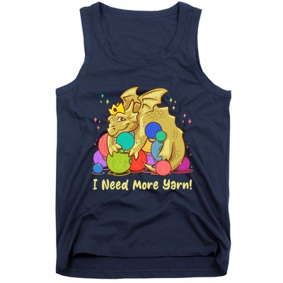 Funny I Need More Yarn Dragon Hoarding Yarn Tank Top