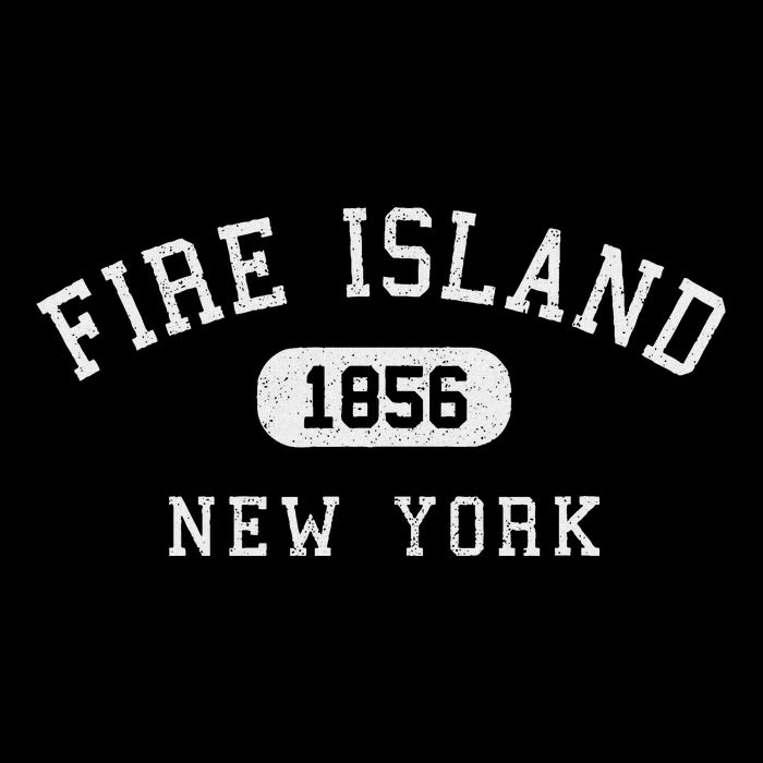 Fire Island New York 1856 Varsity Arched Text Cooling Performance Crew T-Shirt