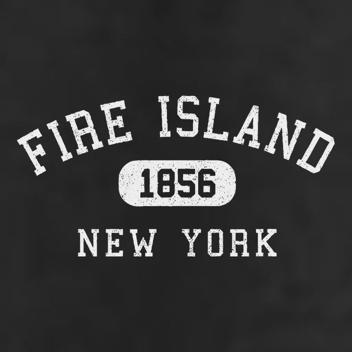 Fire Island New York 1856 Varsity Arched Text 15oz Campfire Ceramic Mug