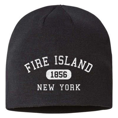 Fire Island New York 1856 Varsity Arched Text Sustainable Beanie