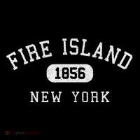 Fire Island New York 1856 Varsity Arched Text Magnet