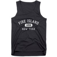 Fire Island New York 1856 Varsity Arched Text Tank Top