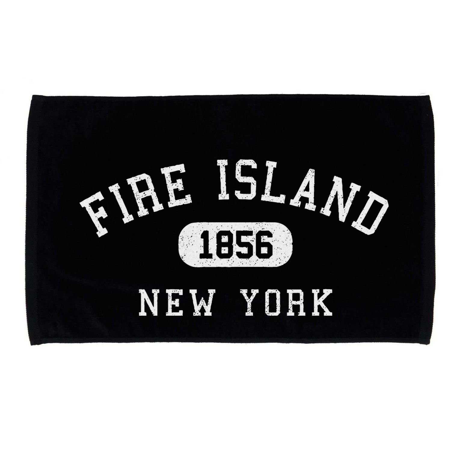 Fire Island New York 1856 Varsity Arched Text Microfiber Hand Towel