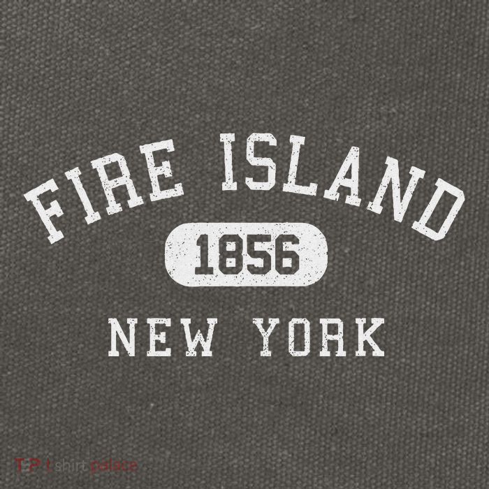 Fire Island New York 1856 Varsity Arched Text Cotton Canvas Backpack