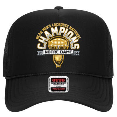 Fighting Irish National Champs Lacrosse High Crown Mesh Back Trucker Hat