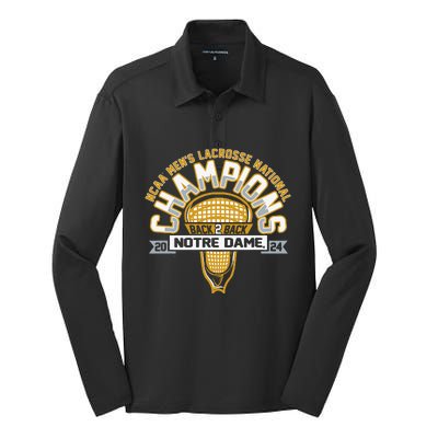 Fighting Irish National Champs Lacrosse Silk Touch Performance Long Sleeve Polo