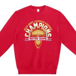 Fighting Irish National Champs Lacrosse Premium Crewneck Sweatshirt