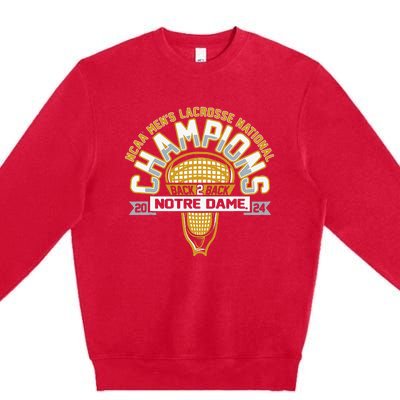 Fighting Irish National Champs Lacrosse Premium Crewneck Sweatshirt