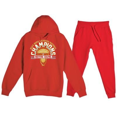 Fighting Irish National Champs Lacrosse Premium Hooded Sweatsuit Set