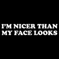Funny Im Nicer Than My Face Looks USA-Made Doggie Bandana