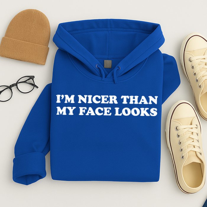 Funny Im Nicer Than My Face Looks Hoodie