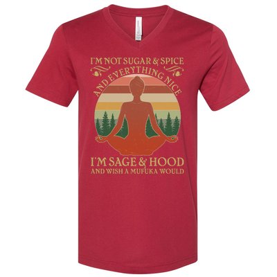 Funny I'm Not Sugar And Spice I'm Sage And Hood V-Neck T-Shirt