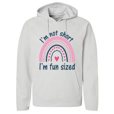 Funny Im Not Short Im Fun Sized Cool Short Performance Fleece Hoodie