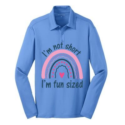 Funny Im Not Short Im Fun Sized Cool Short Silk Touch Performance Long Sleeve Polo