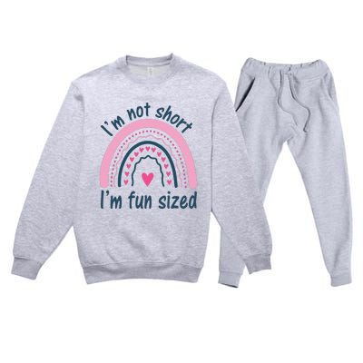 Funny Im Not Short Im Fun Sized Cool Short Premium Crewneck Sweatsuit Set