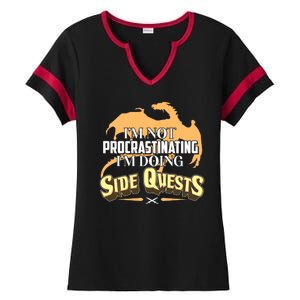 Funny I'm Not Procrastinating I'm Doing SIde Quest Dungeon And Dragons Fan Ladies Halftime Notch Neck Tee