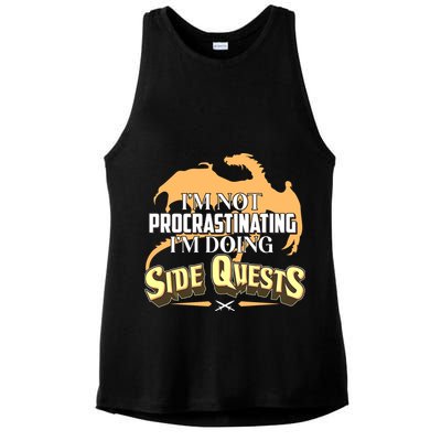 Funny I'm Not Procrastinating I'm Doing SIde Quest Dungeon And Dragons Fan Ladies PosiCharge Tri-Blend Wicking Tank