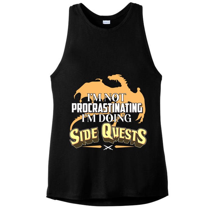Funny I'm Not Procrastinating I'm Doing SIde Quest Dungeon And Dragons Fan Ladies PosiCharge Tri-Blend Wicking Tank