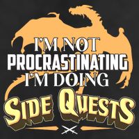 Funny I'm Not Procrastinating I'm Doing SIde Quest Dungeon And Dragons Fan 7 Panel Mesh Trucker Snapback Hat