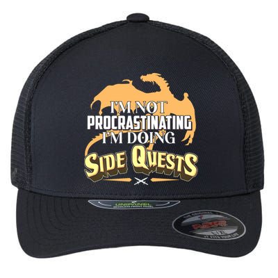Funny I'm Not Procrastinating I'm Doing SIde Quest Dungeon And Dragons Fan Flexfit Unipanel Trucker Cap