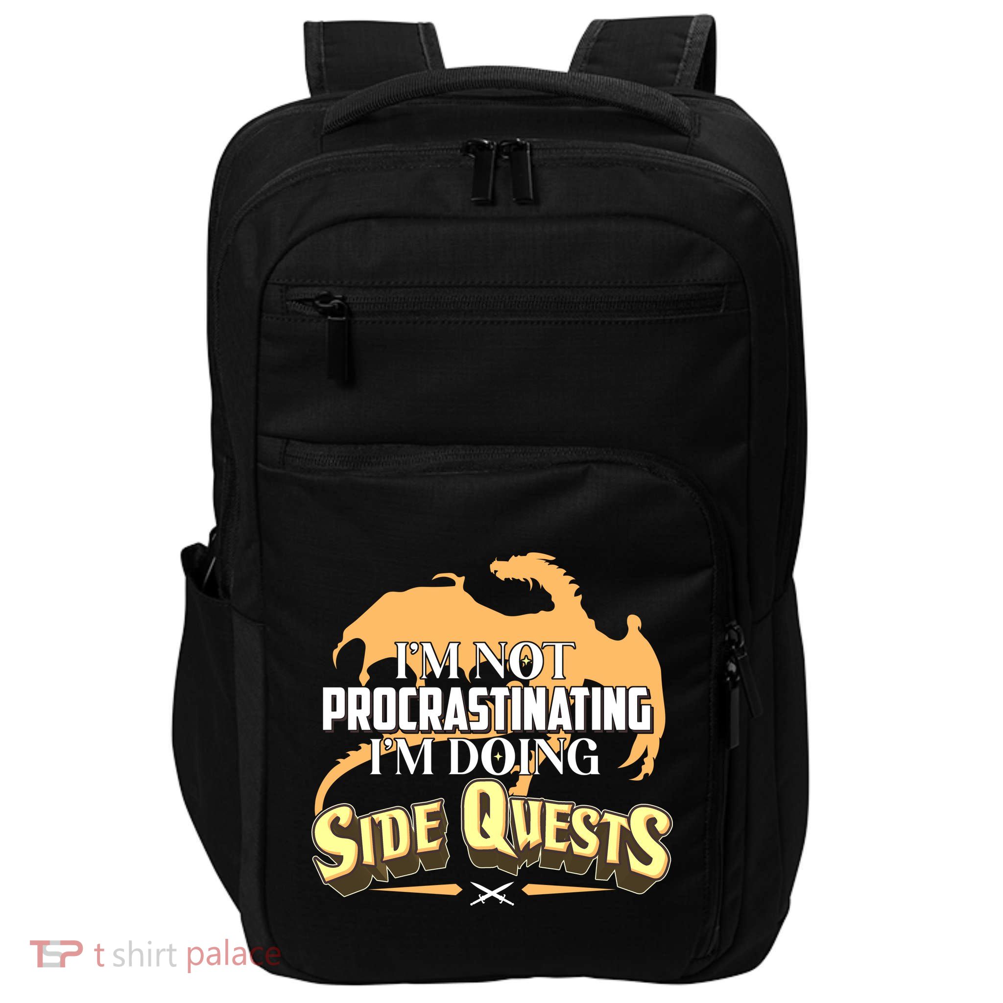 Funny I'm Not Procrastinating I'm Doing SIde Quest Dungeon And Dragons Fan Impact Tech Backpack