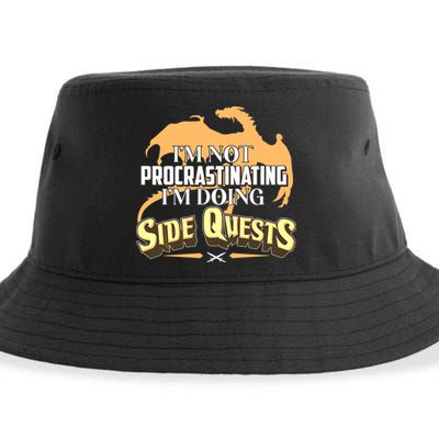 Funny I'm Not Procrastinating I'm Doing SIde Quest Dungeon And Dragons Fan Sustainable Bucket Hat