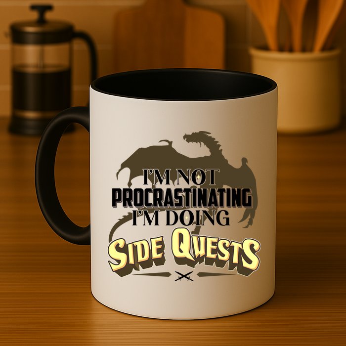 Funny I'm Not Procrastinating I'm Doing SIde Quest Dungeon And Dragons Fan Mug