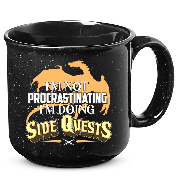 Funny I'm Not Procrastinating I'm Doing SIde Quest Dungeon And Dragons Fan 15oz Campfire Ceramic Mug