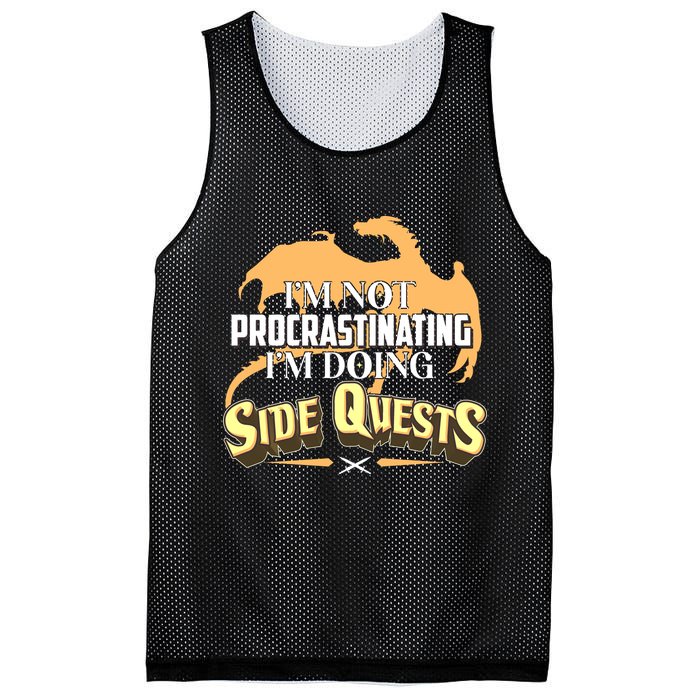 Funny I'm Not Procrastinating I'm Doing SIde Quest Dungeon And Dragons Fan Mesh Reversible Basketball Jersey Tank