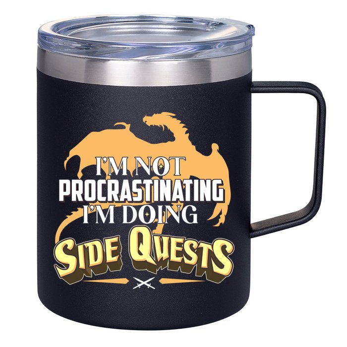 Funny I'm Not Procrastinating I'm Doing SIde Quest Dungeon And Dragons Fan 12oz Stainless Steel Coffee Mug