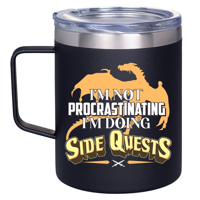 Funny I'm Not Procrastinating I'm Doing SIde Quest Dungeon And Dragons Fan 12oz Stainless Steel Coffee Mug