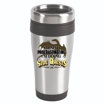 Funny I'm Not Procrastinating I'm Doing SIde Quest Dungeon And Dragons Fan 16oz Travel Tumbler