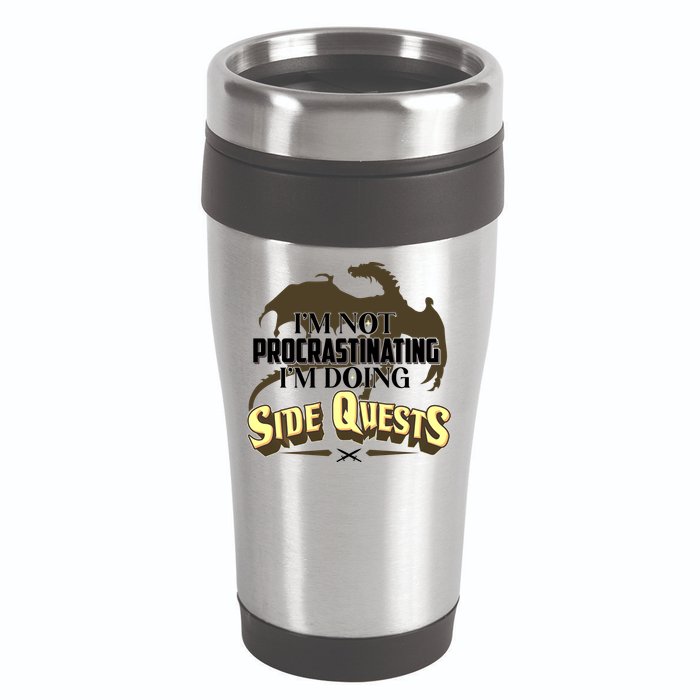 Funny I'm Not Procrastinating I'm Doing SIde Quest Dungeon And Dragons Fan 16oz Travel Tumbler